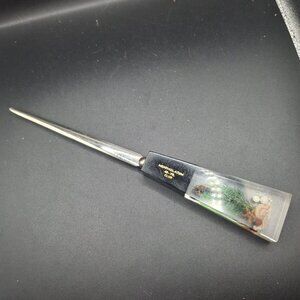 Vintage Mentholatum 40-Yr Club Letter Opener Ocean Scene Resin Handle Metal Blad
